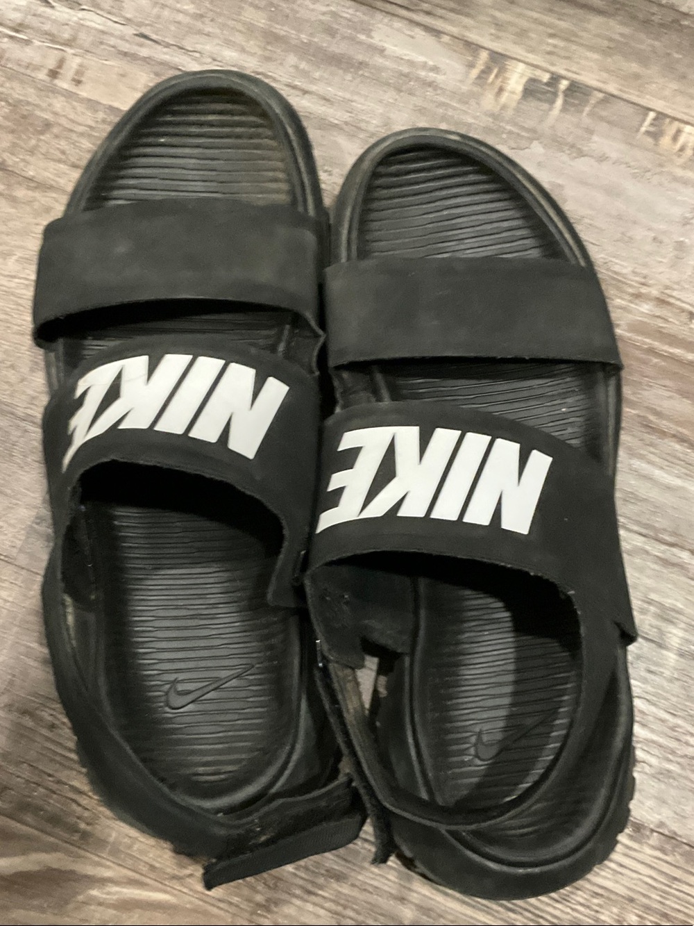 Nike Black Slide Sandals with White Logo